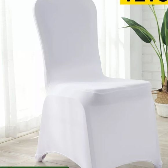 𝅺white elastic chair covers - Picture 2 of 5